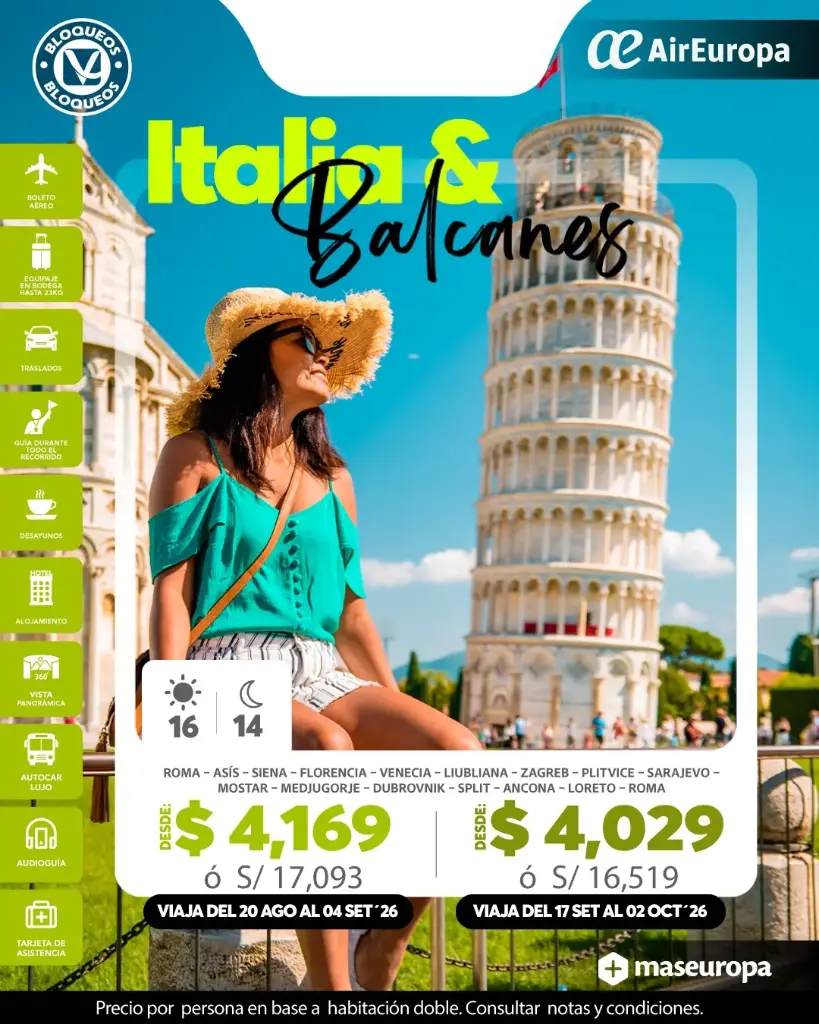 Paquete Italia y Balcanes