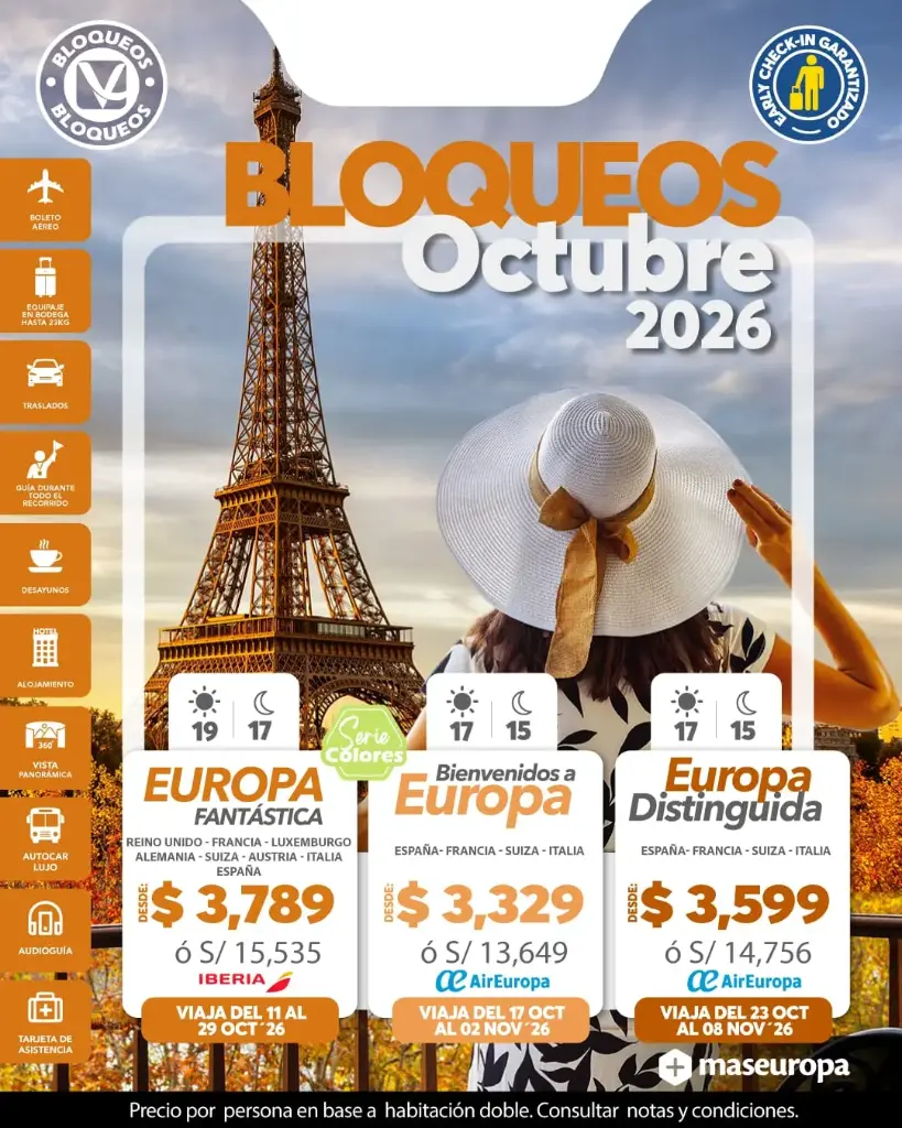 Paquetes a Europa