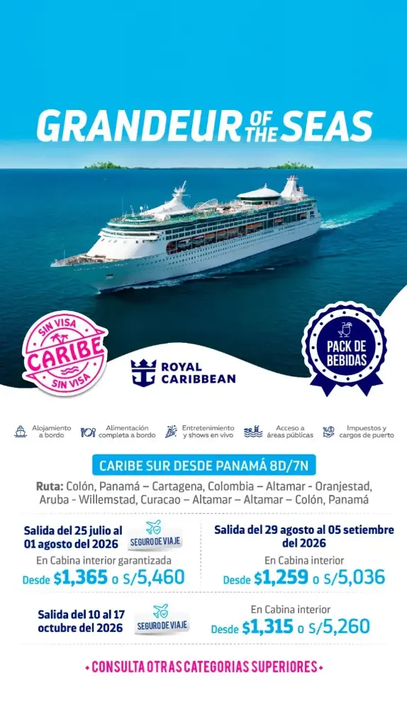 Crucero Caribe Sur Sin Visa con Royal Caribbean