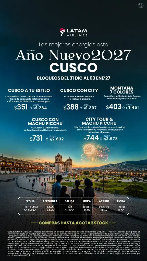 ¡Recibe el Año Nuevo 2027 en el Ombligo del Mundo! 🎉✈️