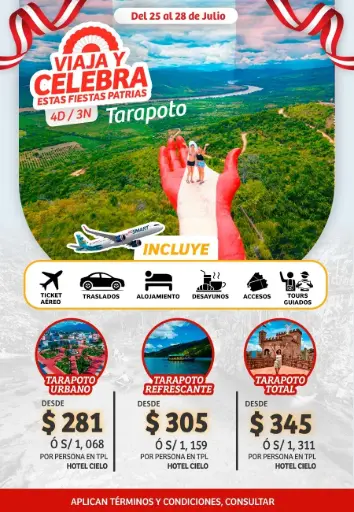 FIESTAS PATRIAS TARAPOTO VIA JETSMART