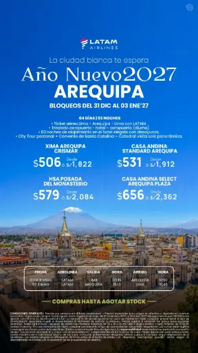 Año Nuevo 2027 Arequipa con LATAM